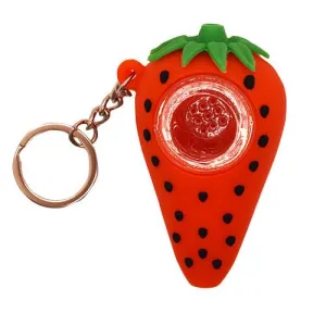 3" Strawberry Silicone Hand Pipe -  Color May Vary - (1, 3 or 6 Count)