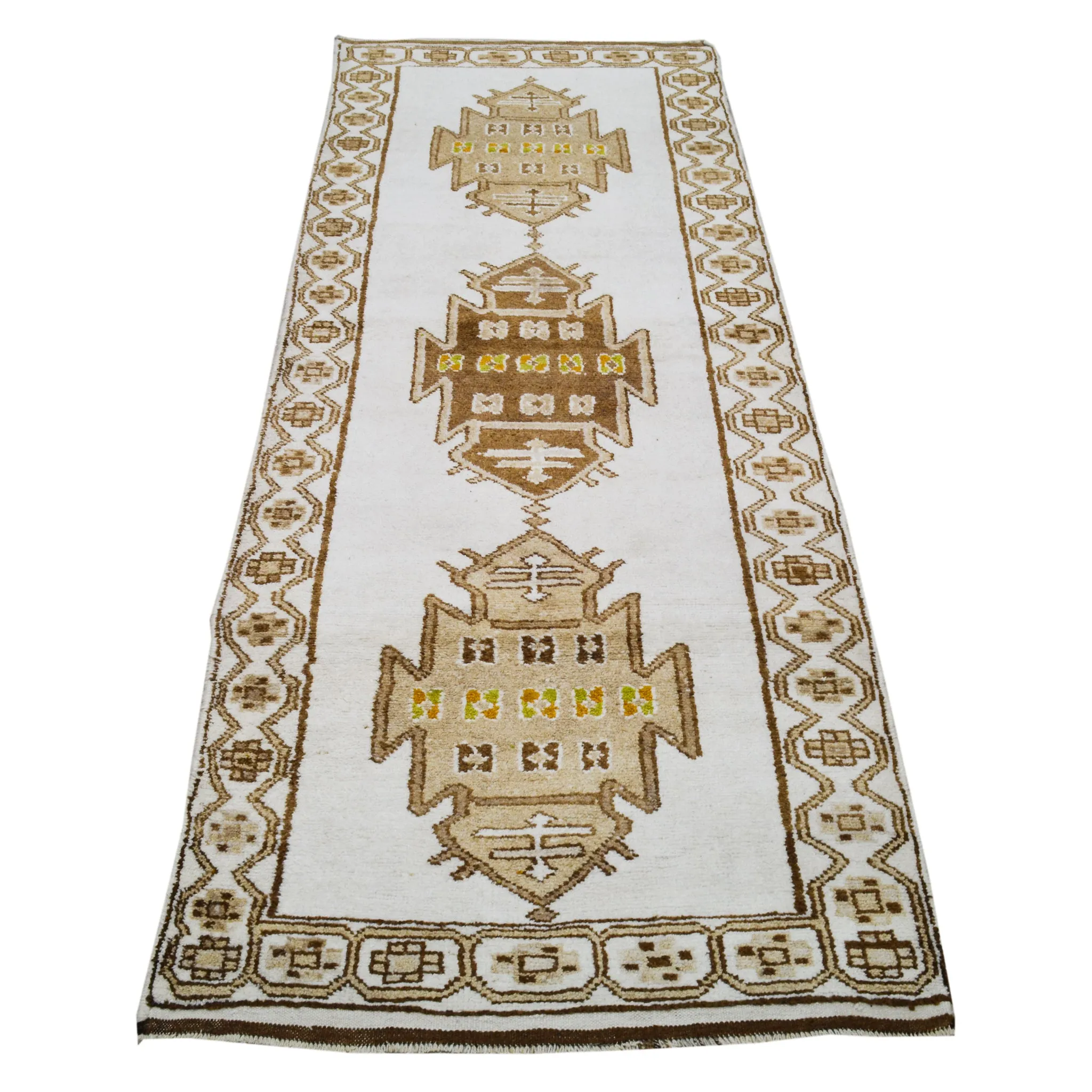 4172144 Handwoven Vintage Rug 3'10x11'1