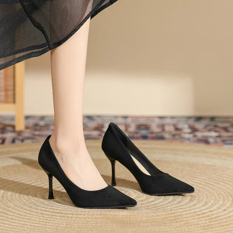 💥50% OFF & Free Shipping👠High-Quality Women's Pointed-Toe Black High Heels