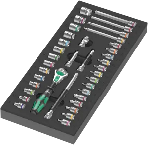 9720 Foam insert 8000 A Zyklop 1/4" ratchet set 1, 37 pieces - 05150110001