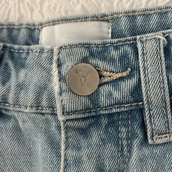 ABRAND A High &amp; Relaxed Distressed Denim Short