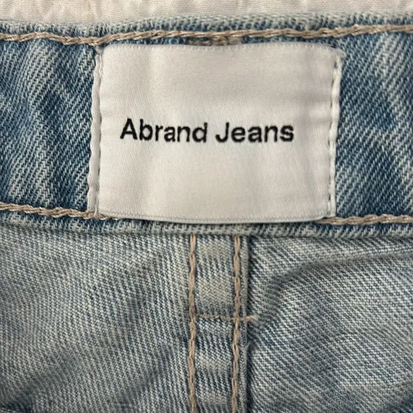 ABRAND A High &amp; Relaxed Distressed Denim Short