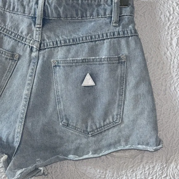 ABRAND A High &amp; Relaxed Distressed Denim Short