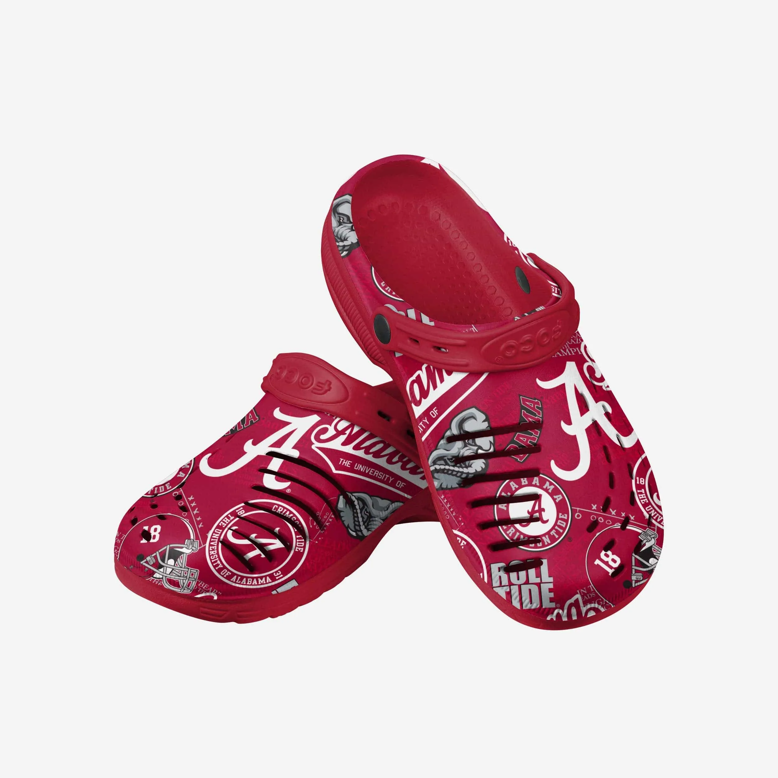 Alabama Crimson Tide Historic Print Clog With Strap