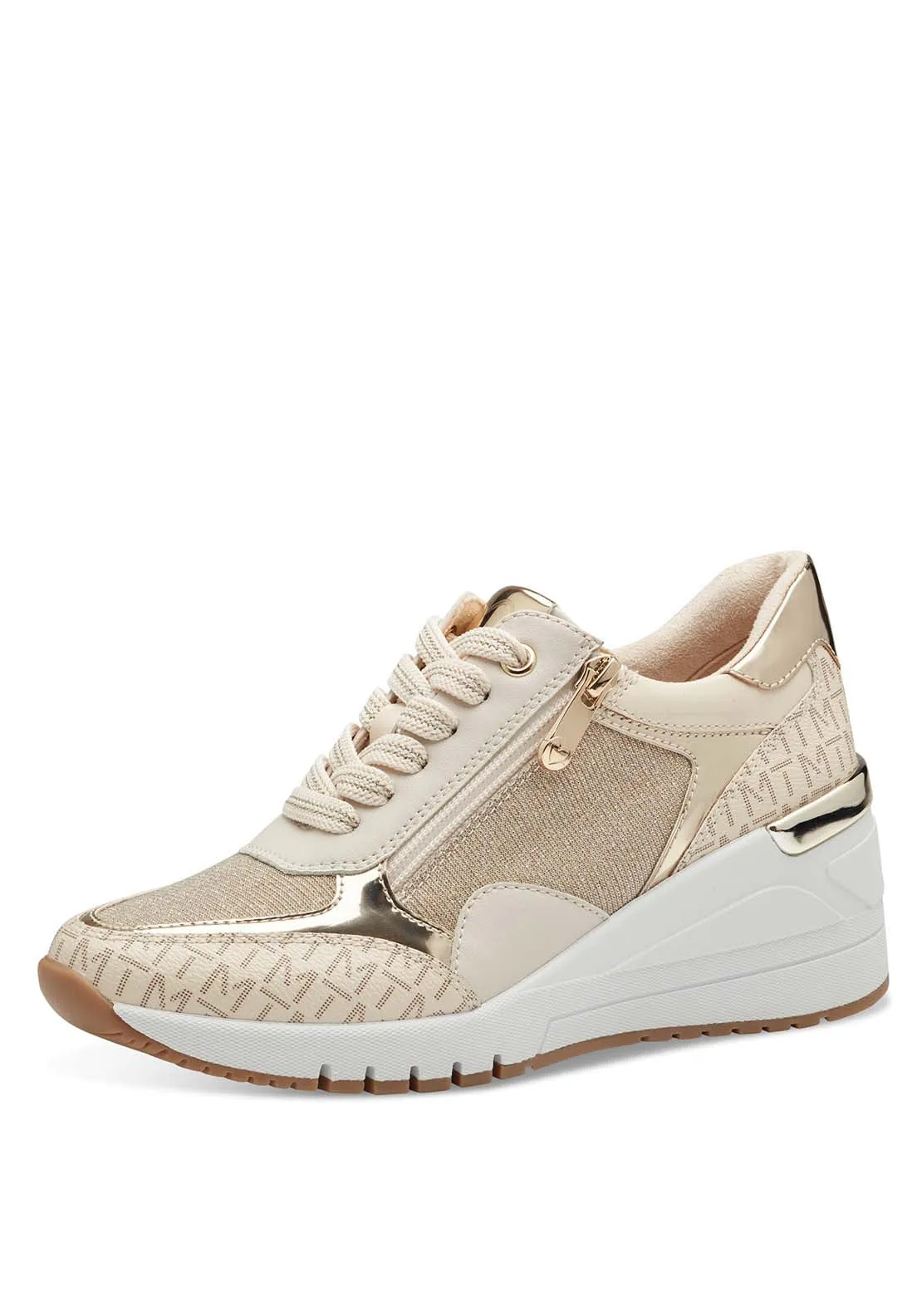Alex Wedge Trainer - Cream Comb