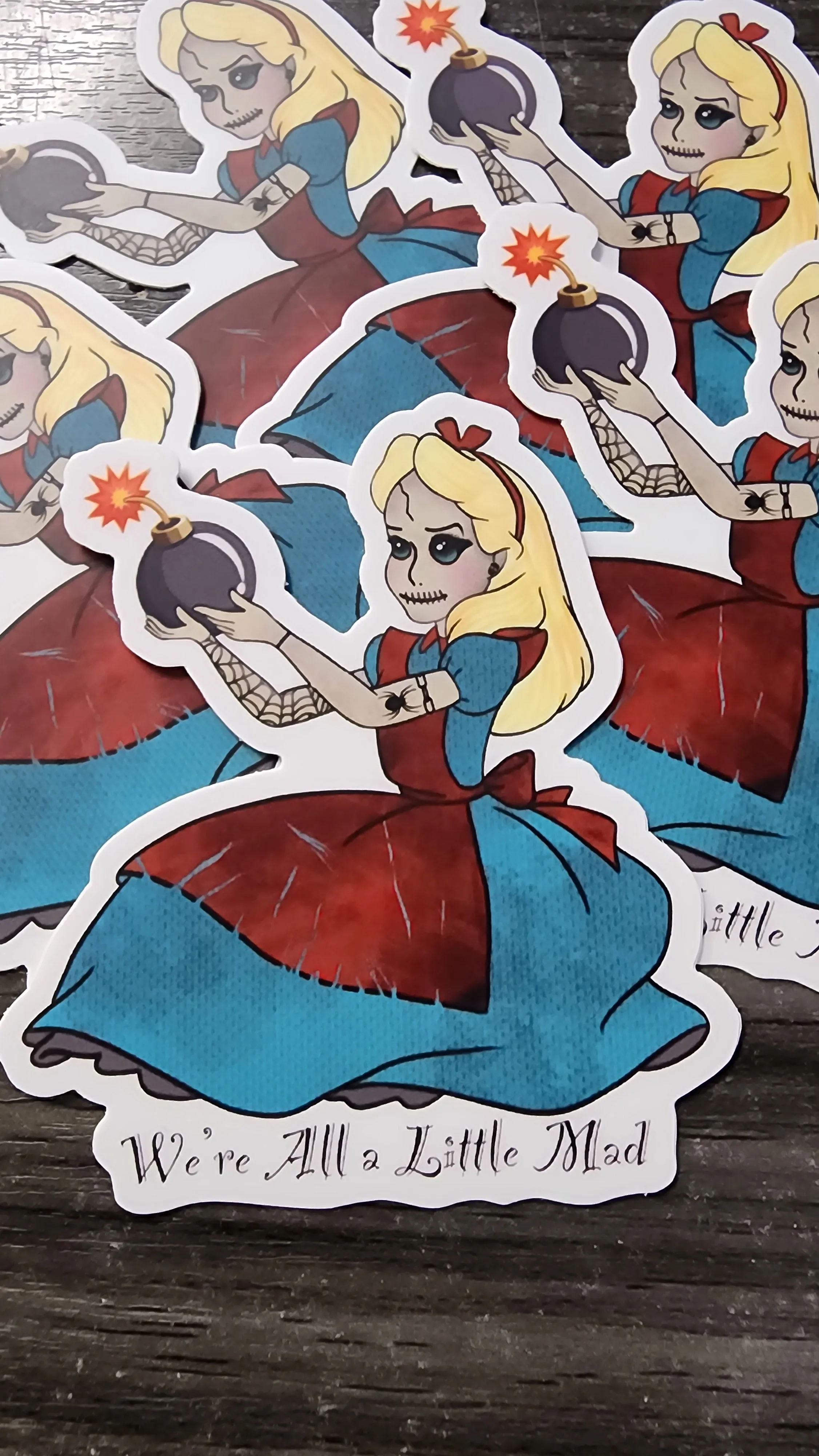 Alice We're All A Little Mad, Diecut Sticker