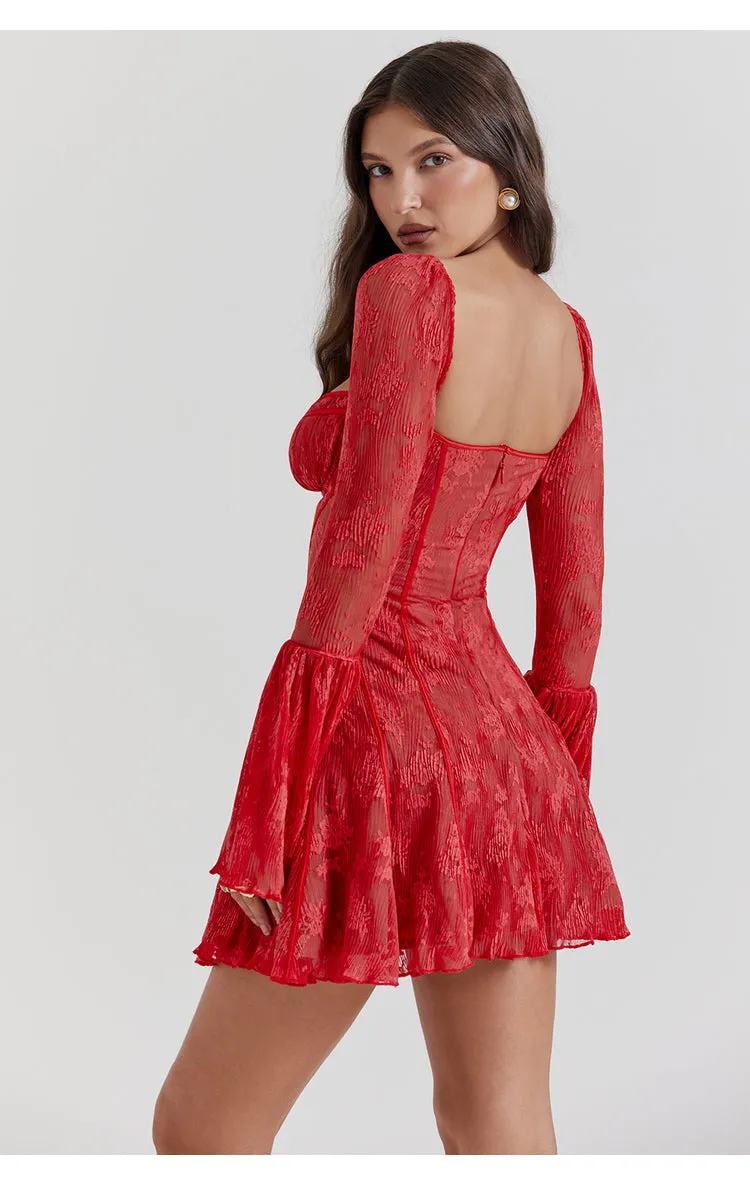 American Finds Lace Dress | Flare Sleeve Mini Dress