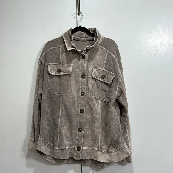 Anthropologie Pilcro Relaxed Shirt Jacket Shacket Size Large