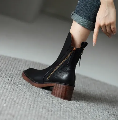 Avalynn | Leather ankle boots