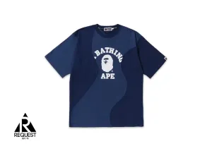 BAPE Cutting College Relaxed Fit Tee "Navy"