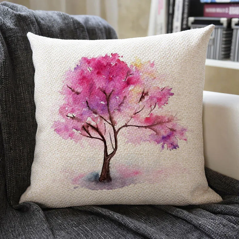 Beautiful Flower Linen Pillowcase