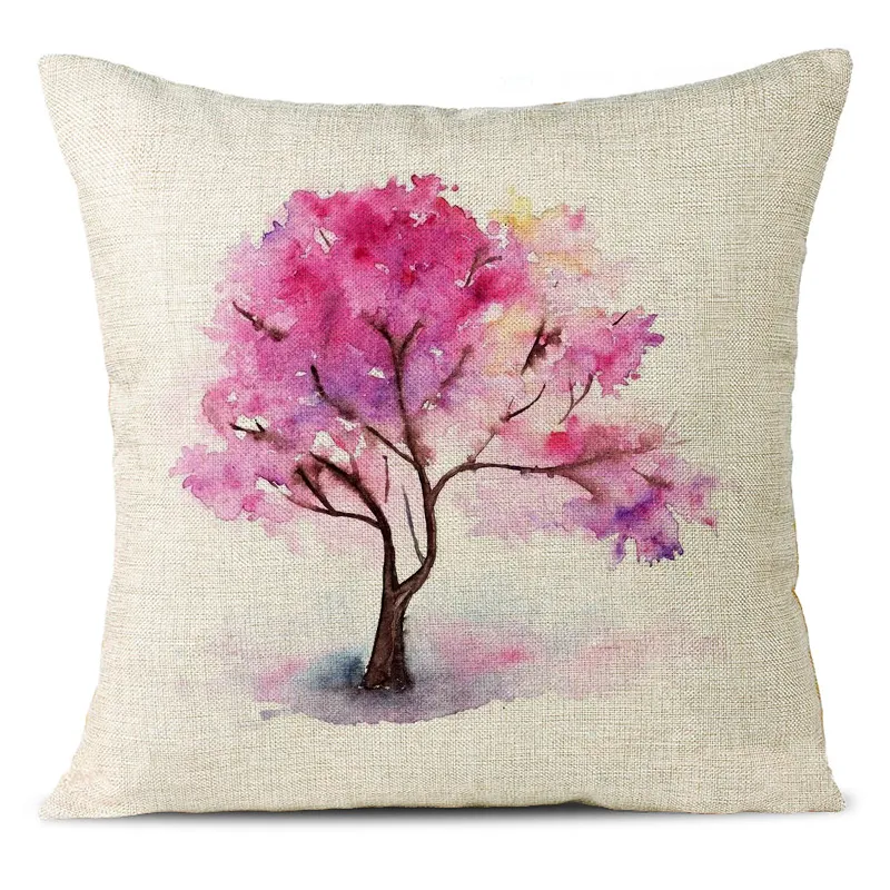 Beautiful Flower Linen Pillowcase