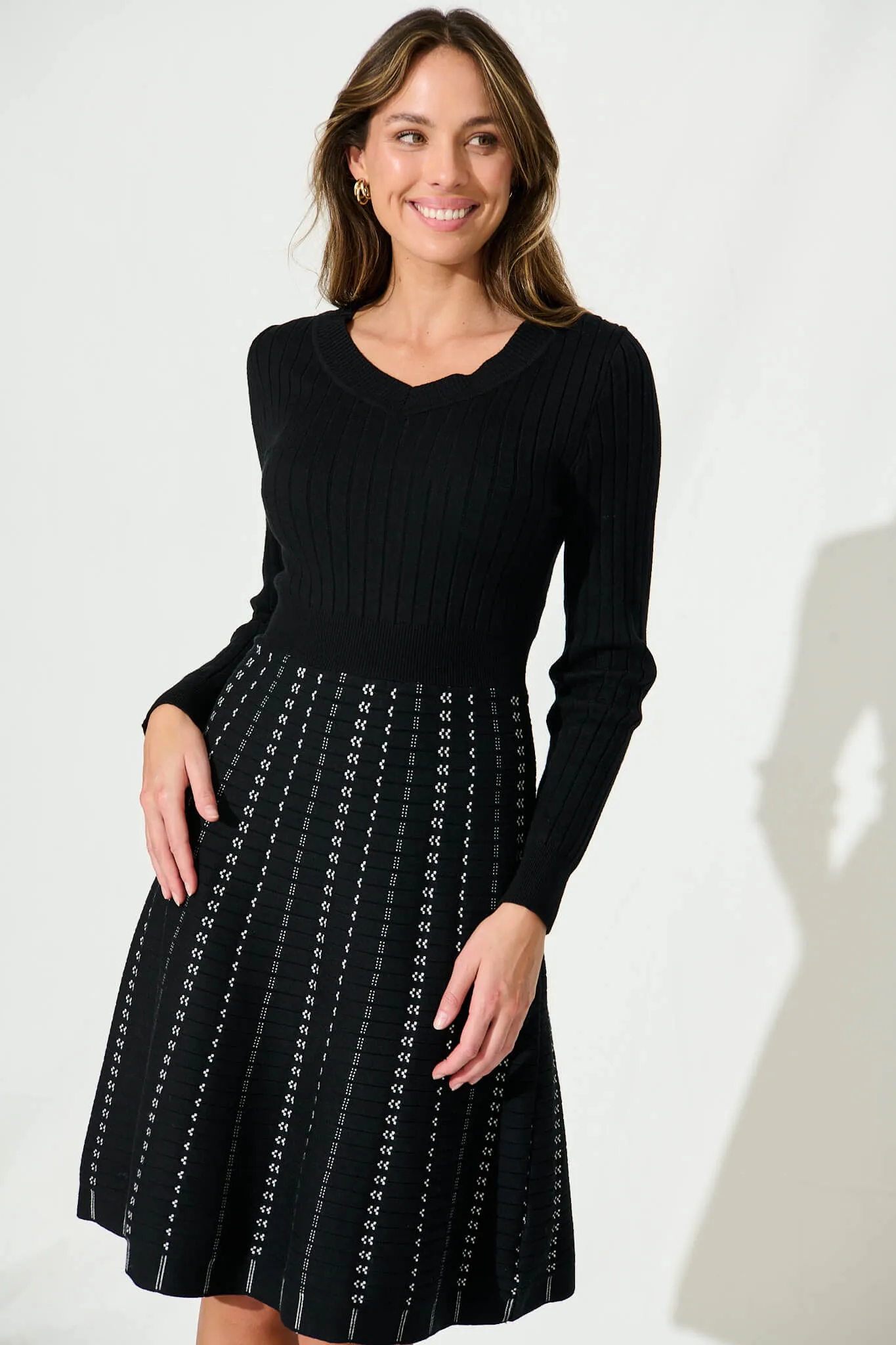 Black Knit Dress - Elegant & Chic