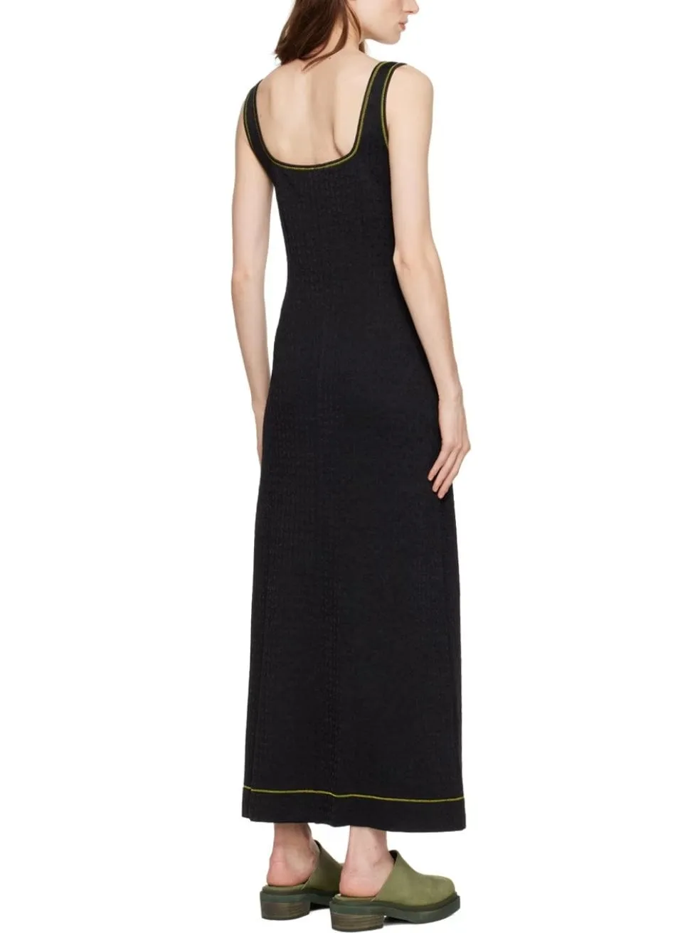Black Vented Midi Dress