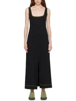 Black Vented Midi Dress