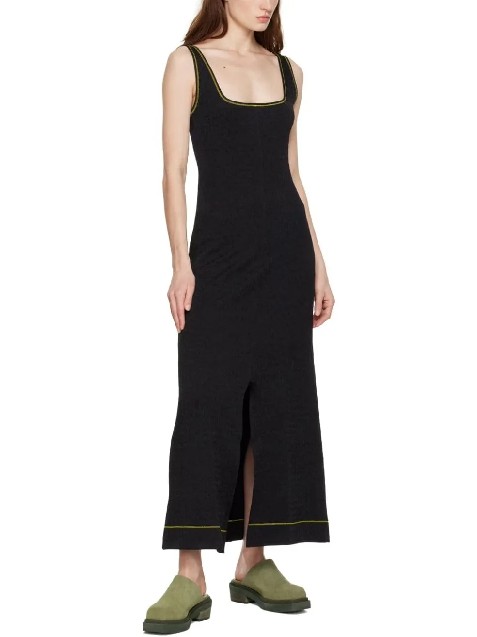 Black Vented Midi Dress