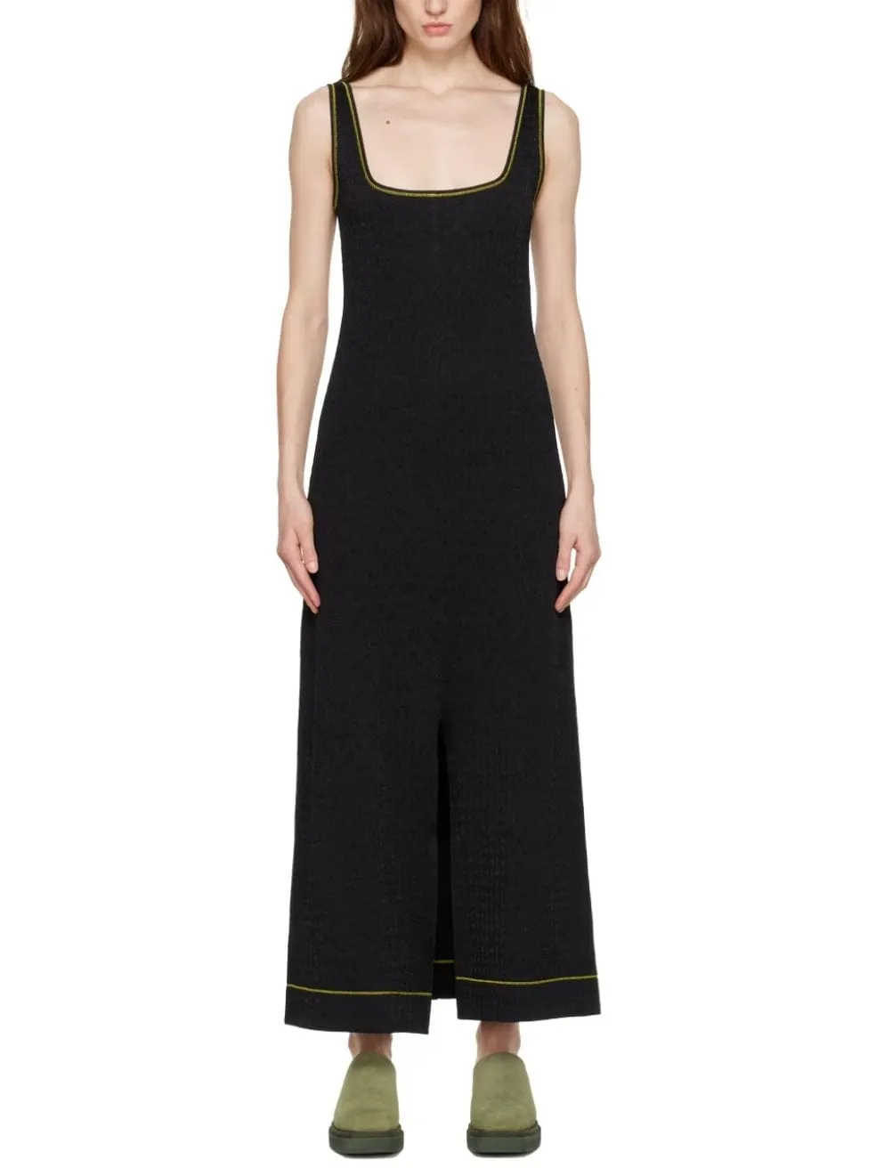Black Vented Midi Dress