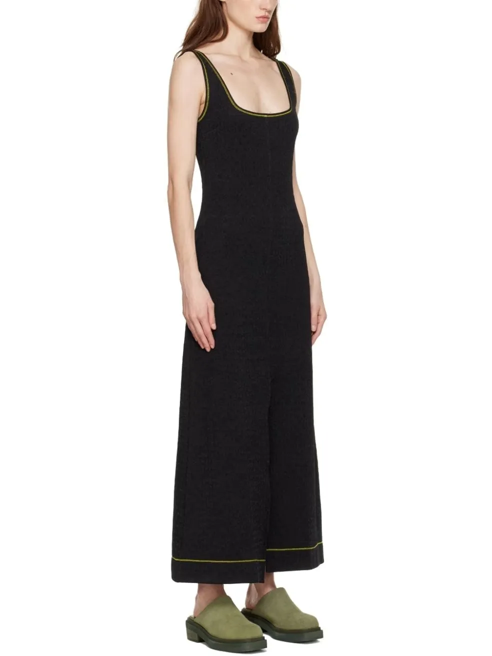 Black Vented Midi Dress