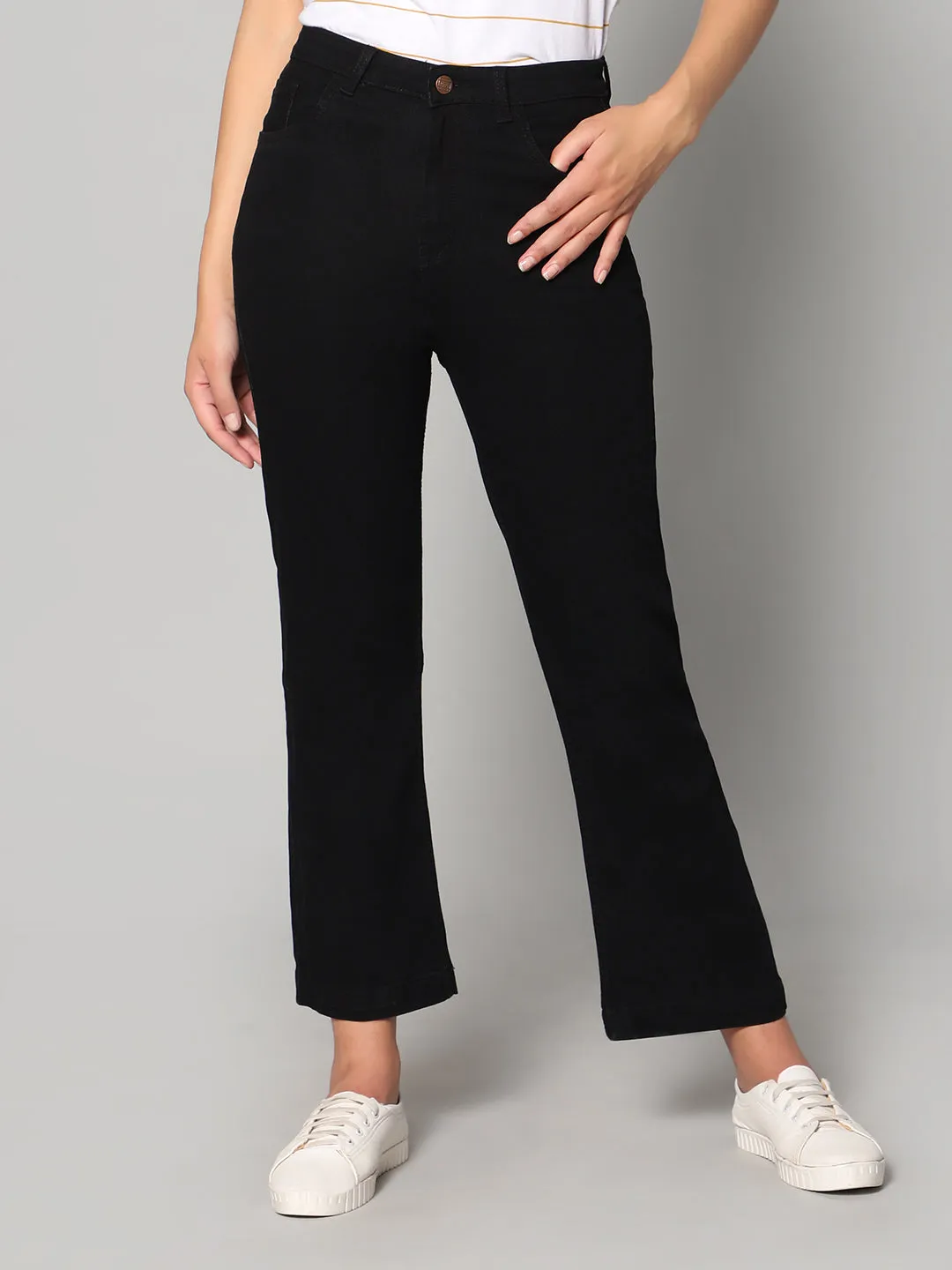 Blue Bootcut High rise Jeans with Insert Pockets