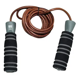 Body Sculpture Cowhide Leather Skip Rope with Weights