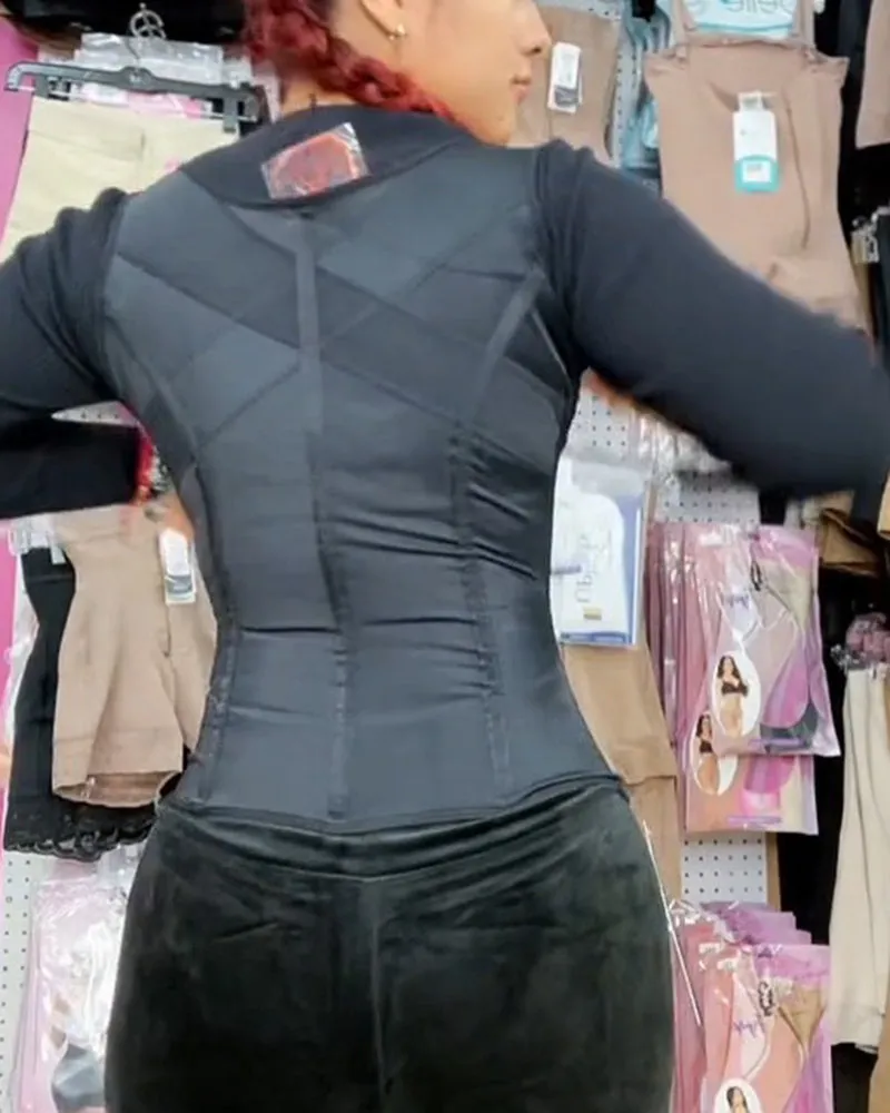 Breasted Zipper Tummy Control Top