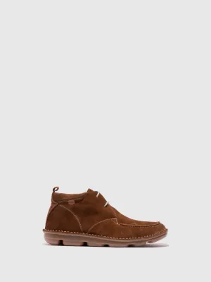 Brown Lace-up Ankle Boots