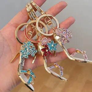Chic Diamond High Heels Keychain