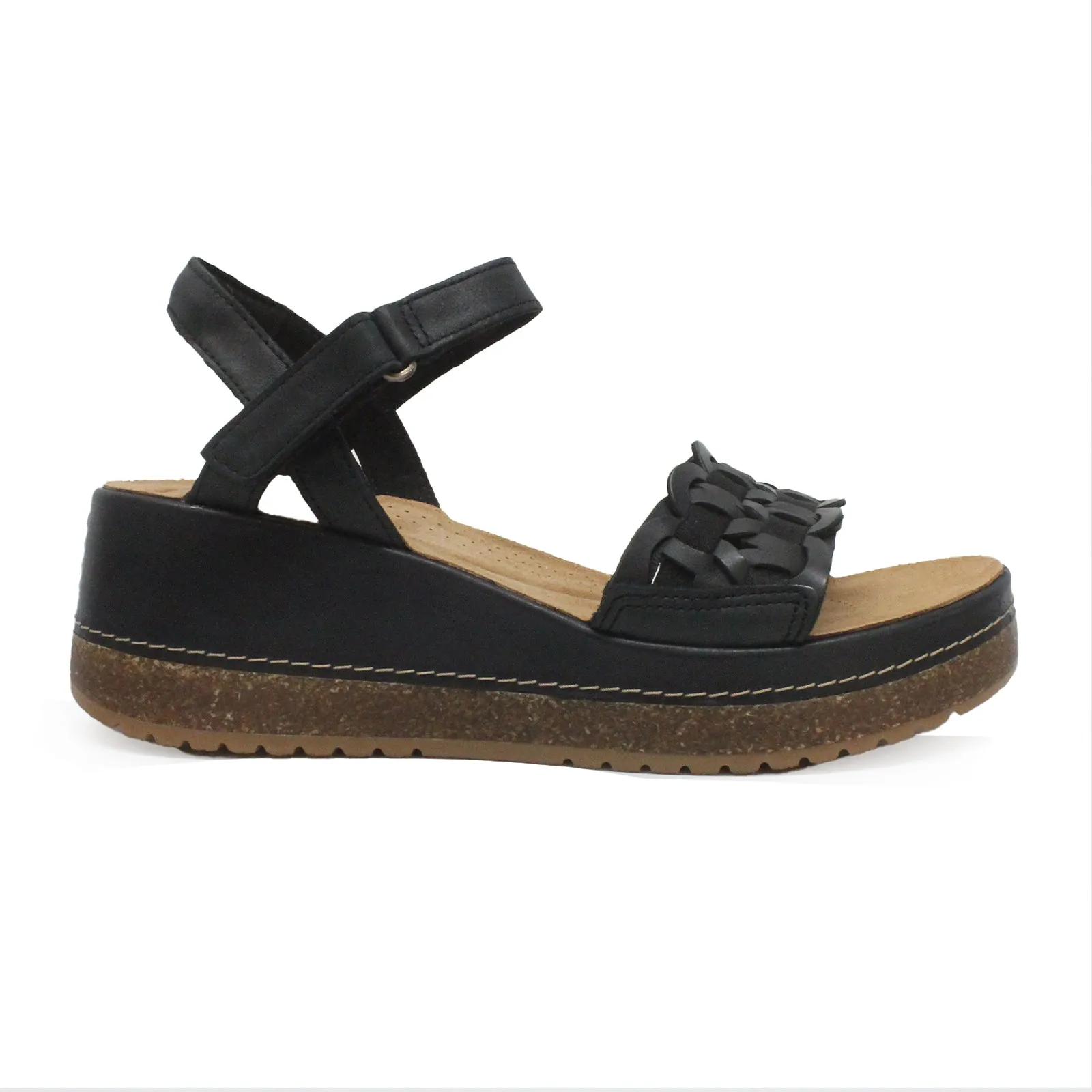 Clarks Kassanda Bar Leather Women's Wedge Sole Sandals