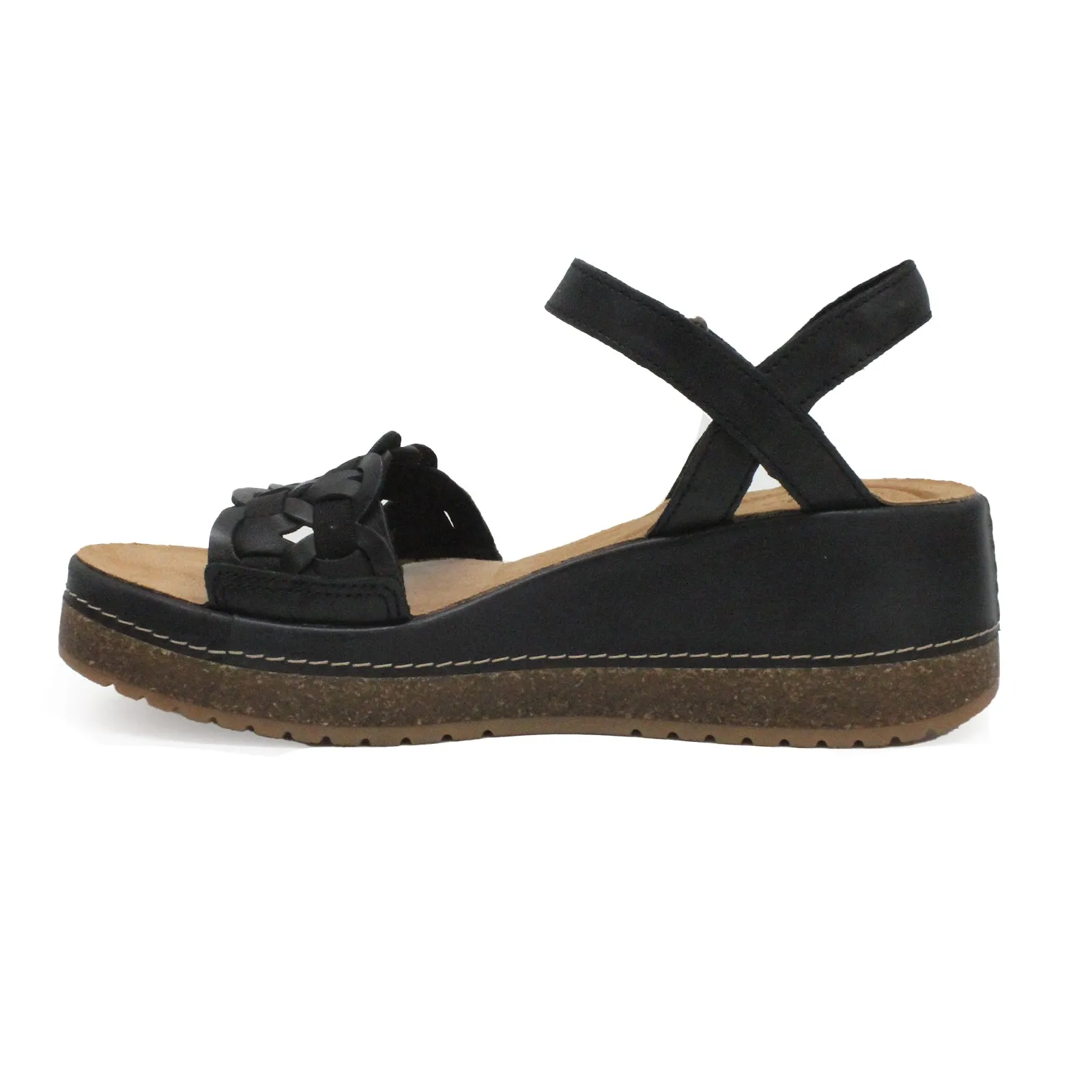 Clarks Kassanda Bar Leather Women's Wedge Sole Sandals