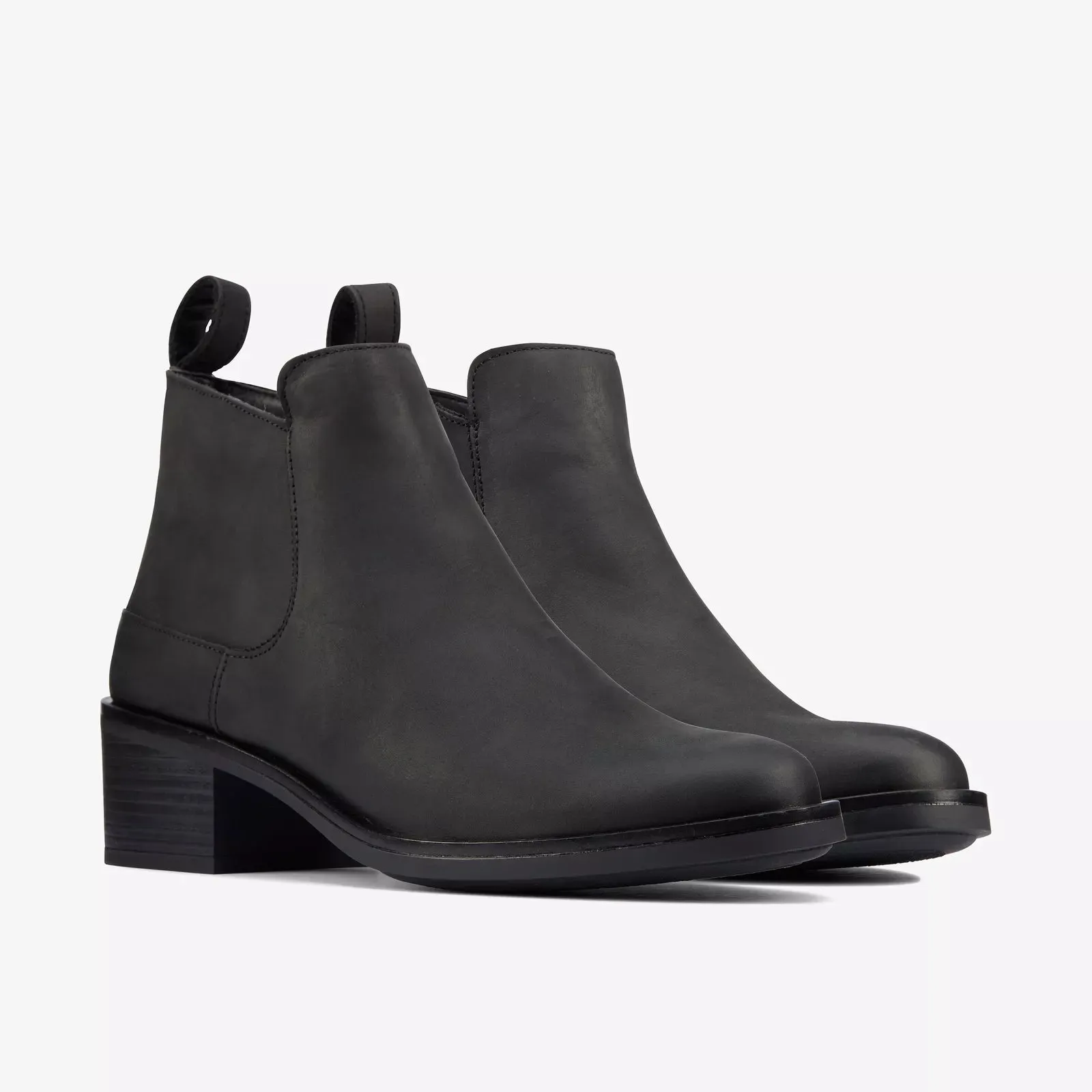 Clarks Women's Memi Zip Black Leather 26161654