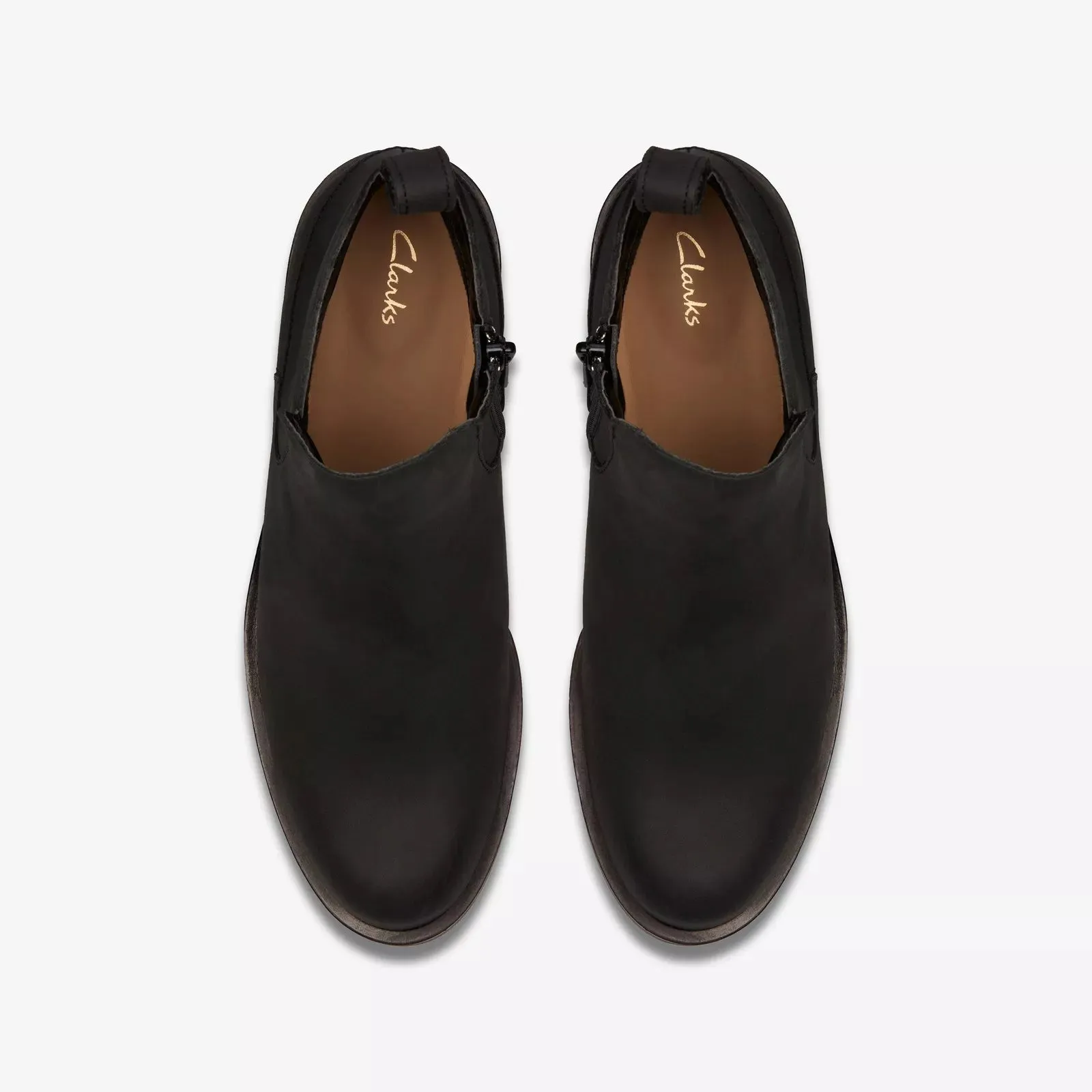 Clarks Women's Memi Zip Black Leather 26161654