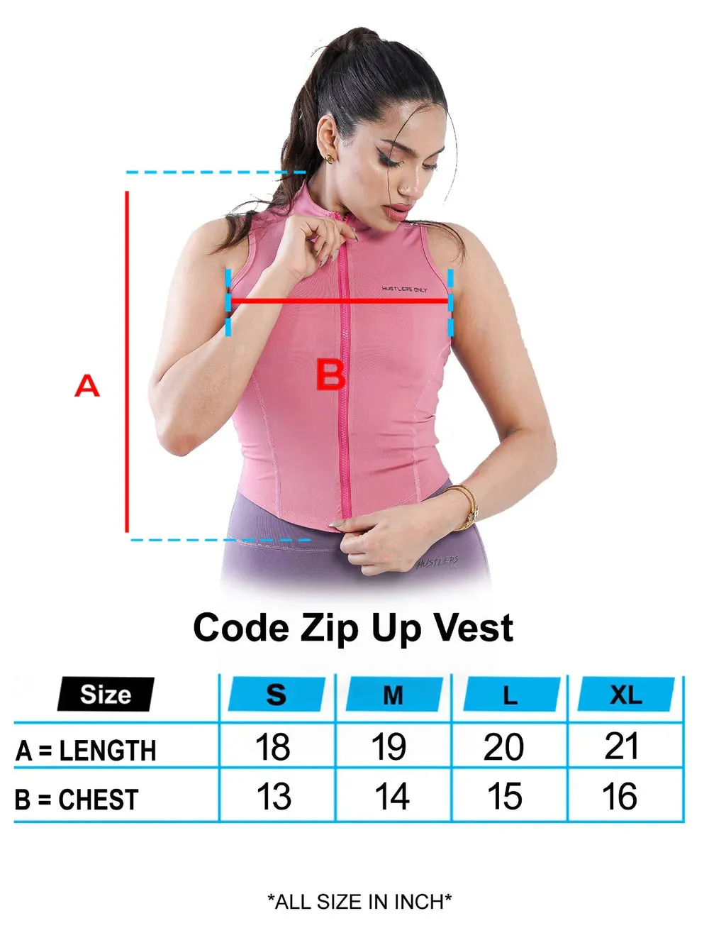 Code Zip Up Vest - Pink