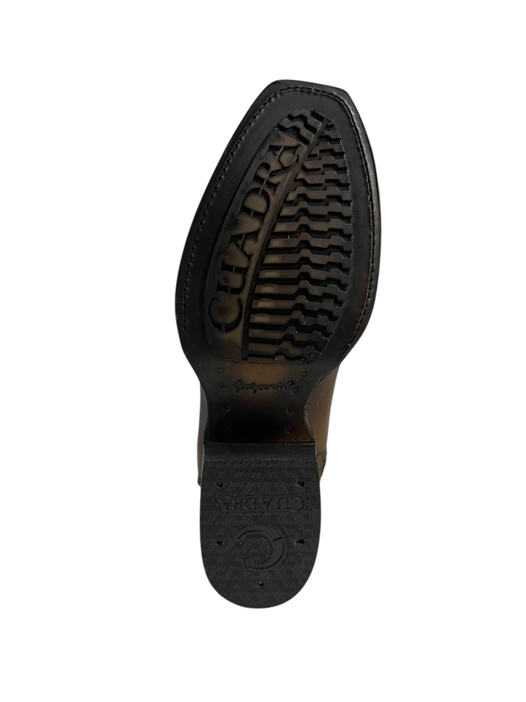 Cuadra Caiman Belly Brown Laser & Woven Narrow Square Toe - CU698