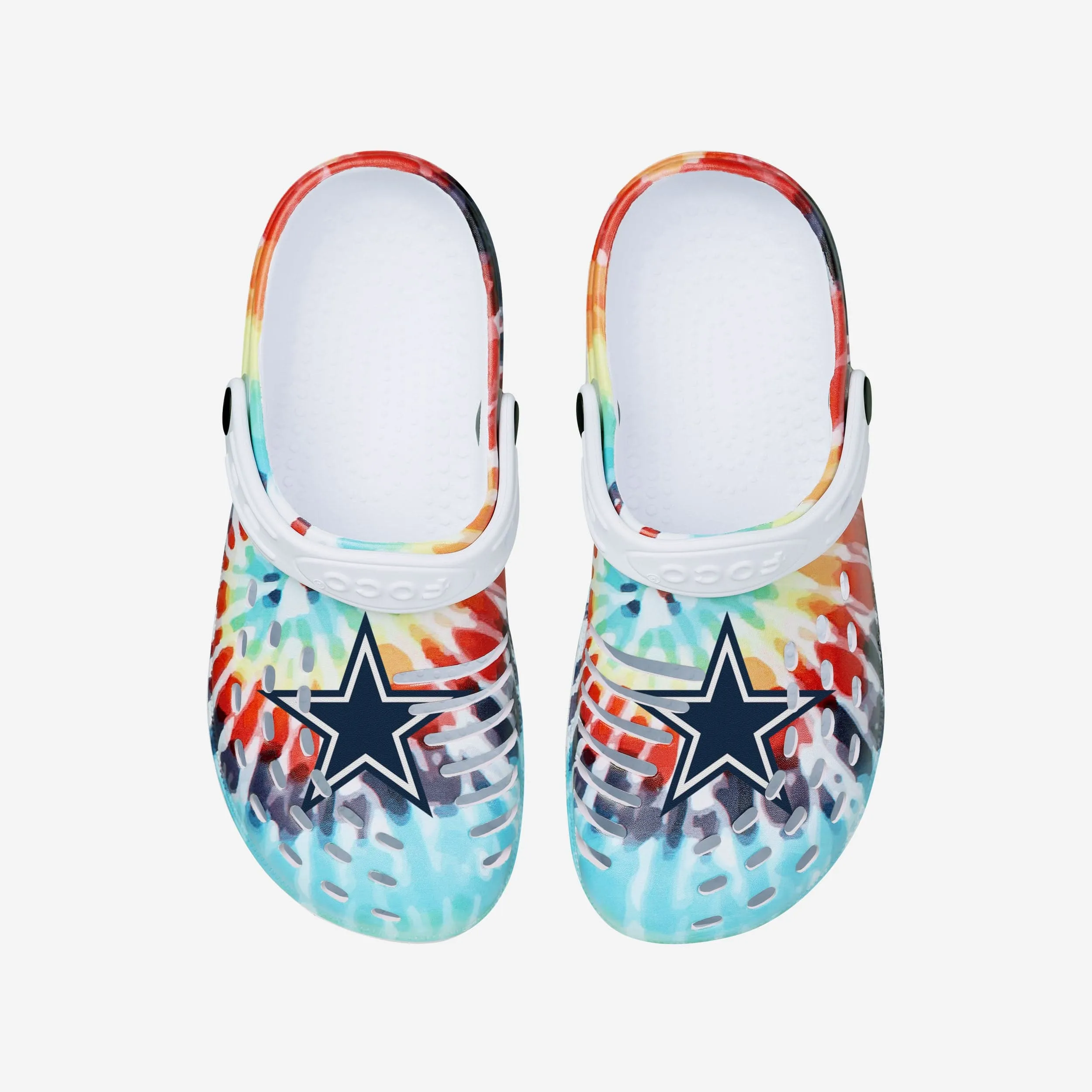 Dallas Cowboys Womens Tie-Dye Clog With Strap