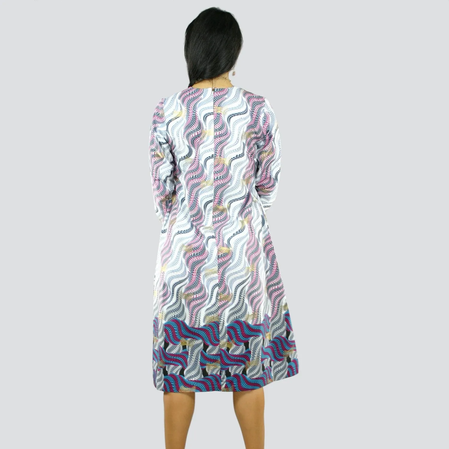 Debora Long Sleeve Midi A-line Dress