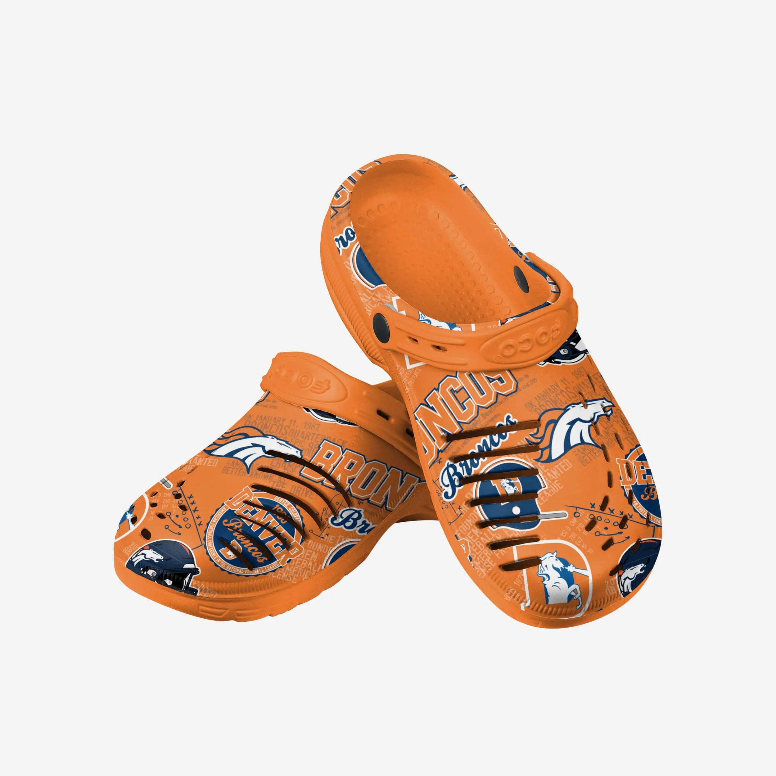 Denver Broncos Historic Print Clog With Strap