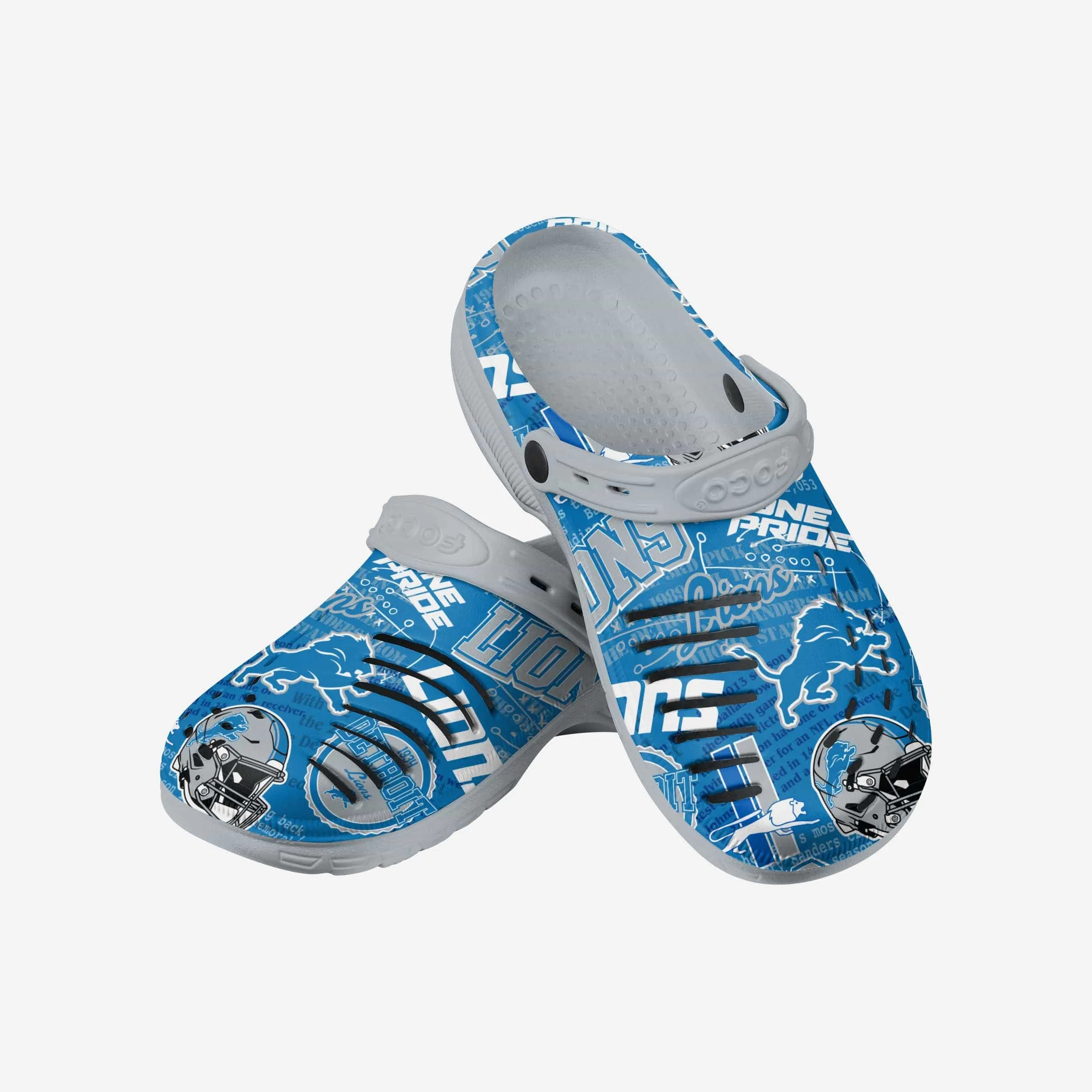 Detroit Lions Historic Print Clog With Strap
