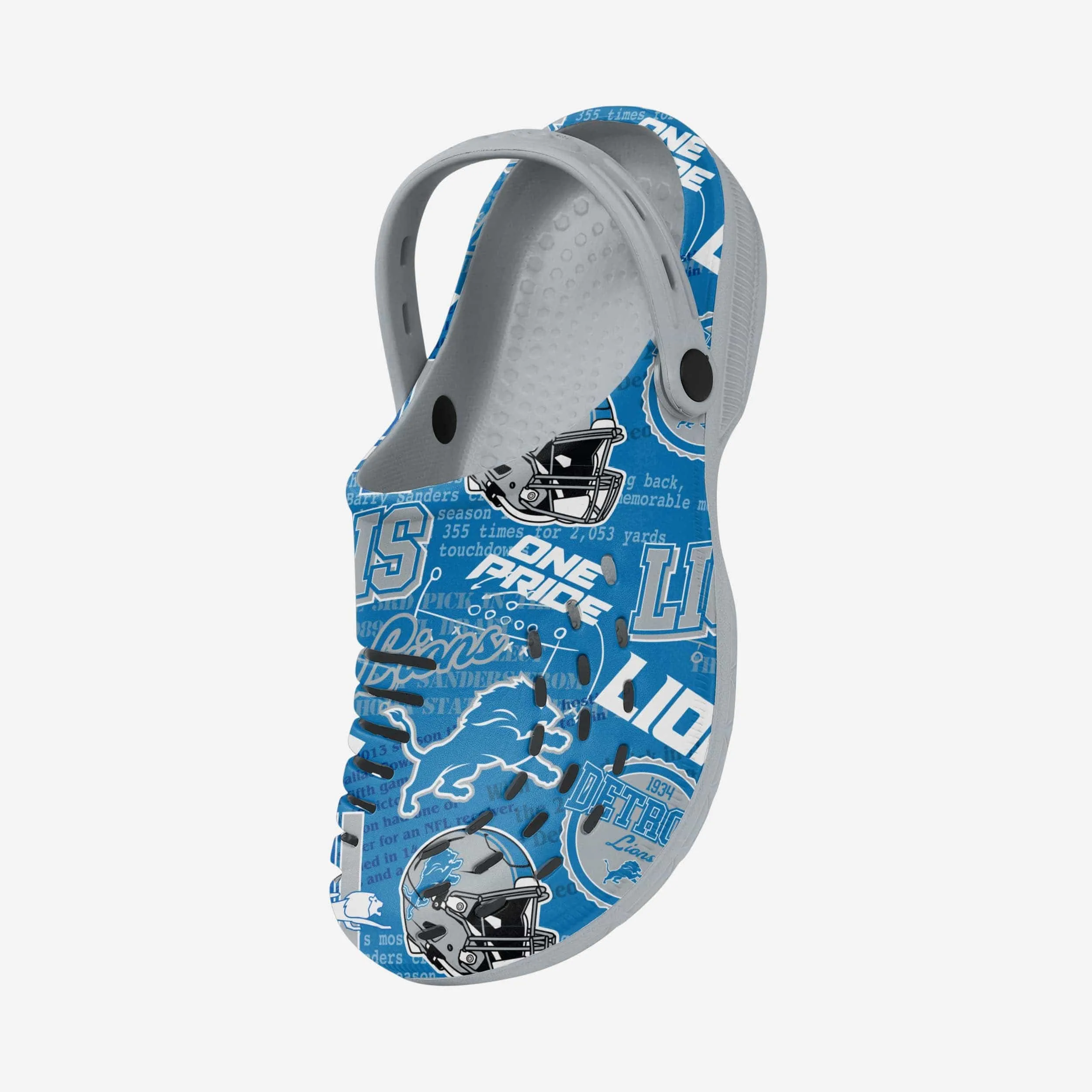 Detroit Lions Historic Print Clog With Strap