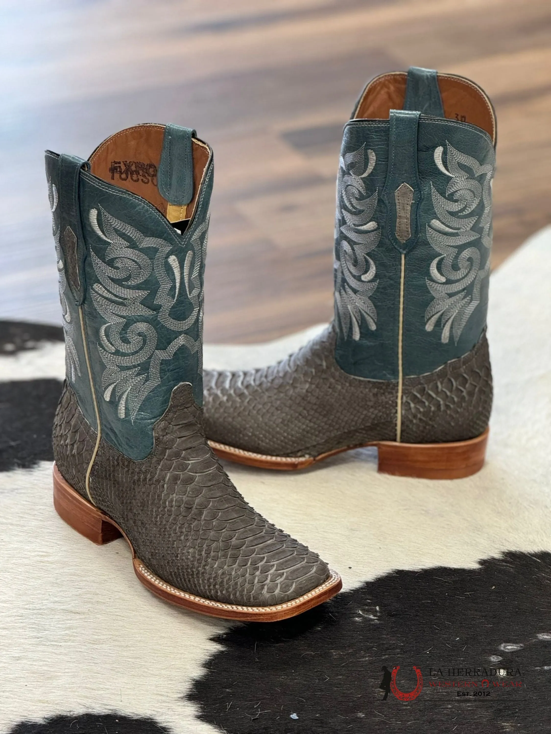 DILIGENCIA GREY NOBUCK PYTHON NAPA CAOBA BOOT