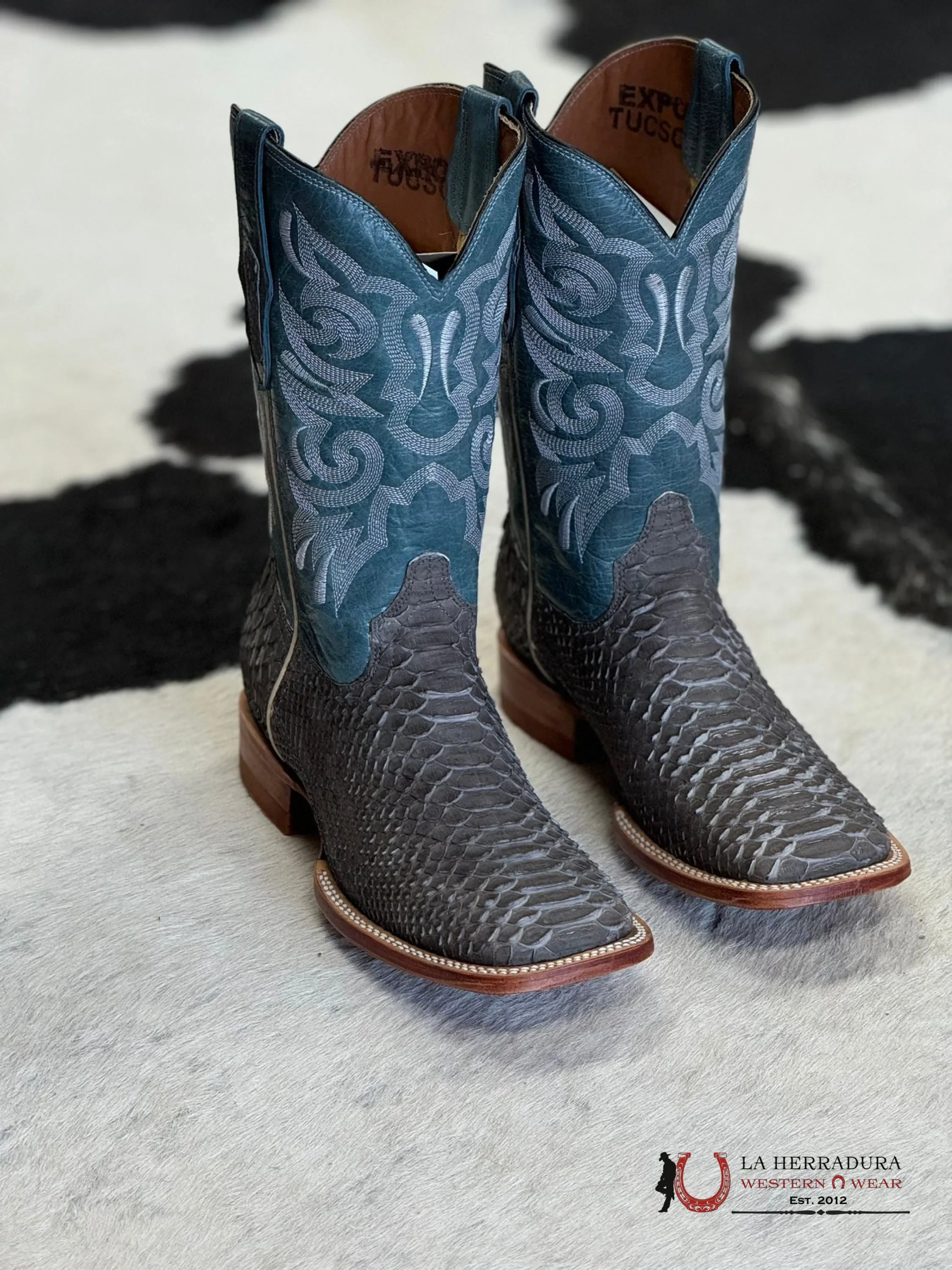 DILIGENCIA GREY NOBUCK PYTHON NAPA CAOBA BOOT