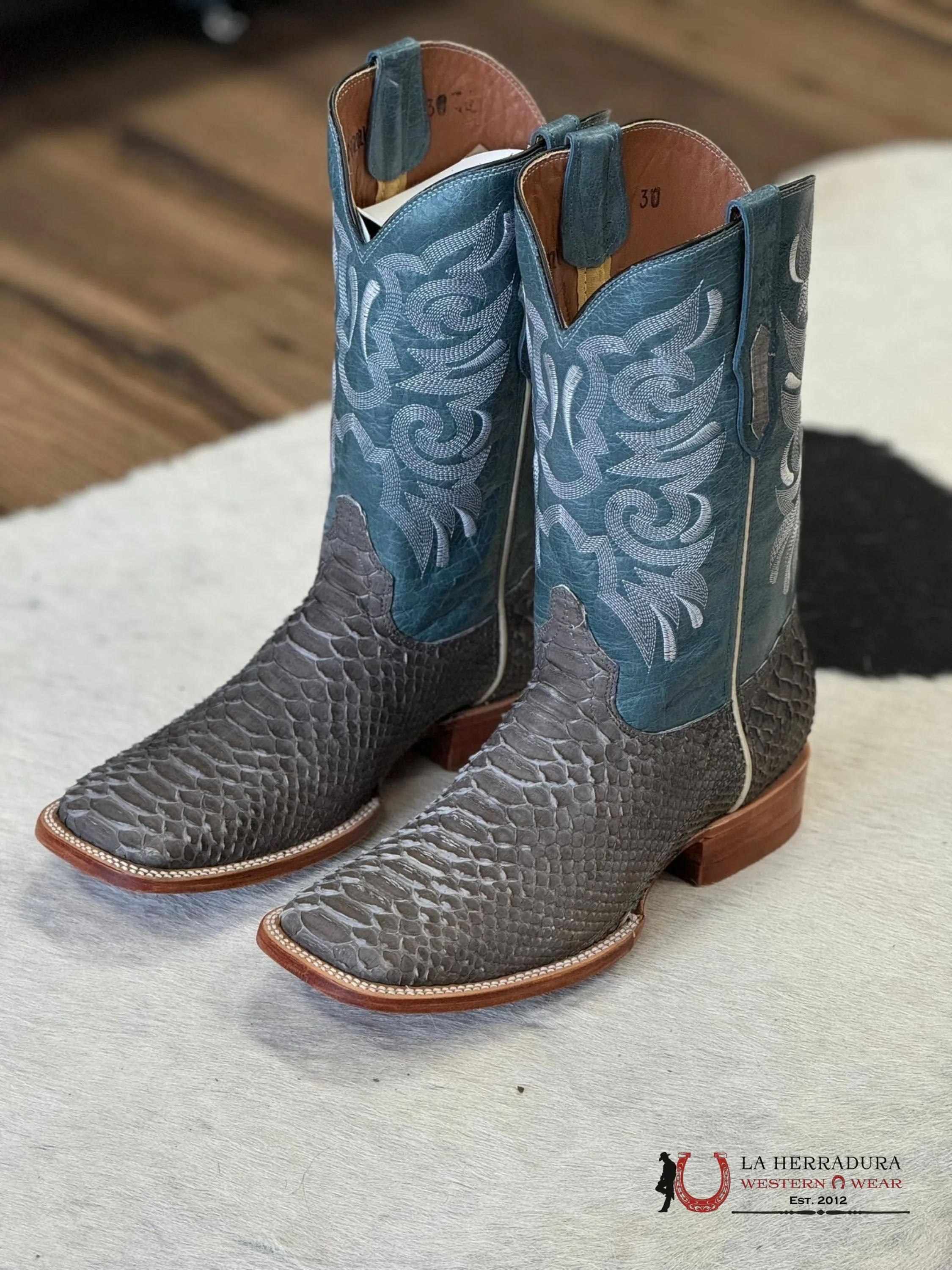 DILIGENCIA GREY NOBUCK PYTHON NAPA CAOBA BOOT