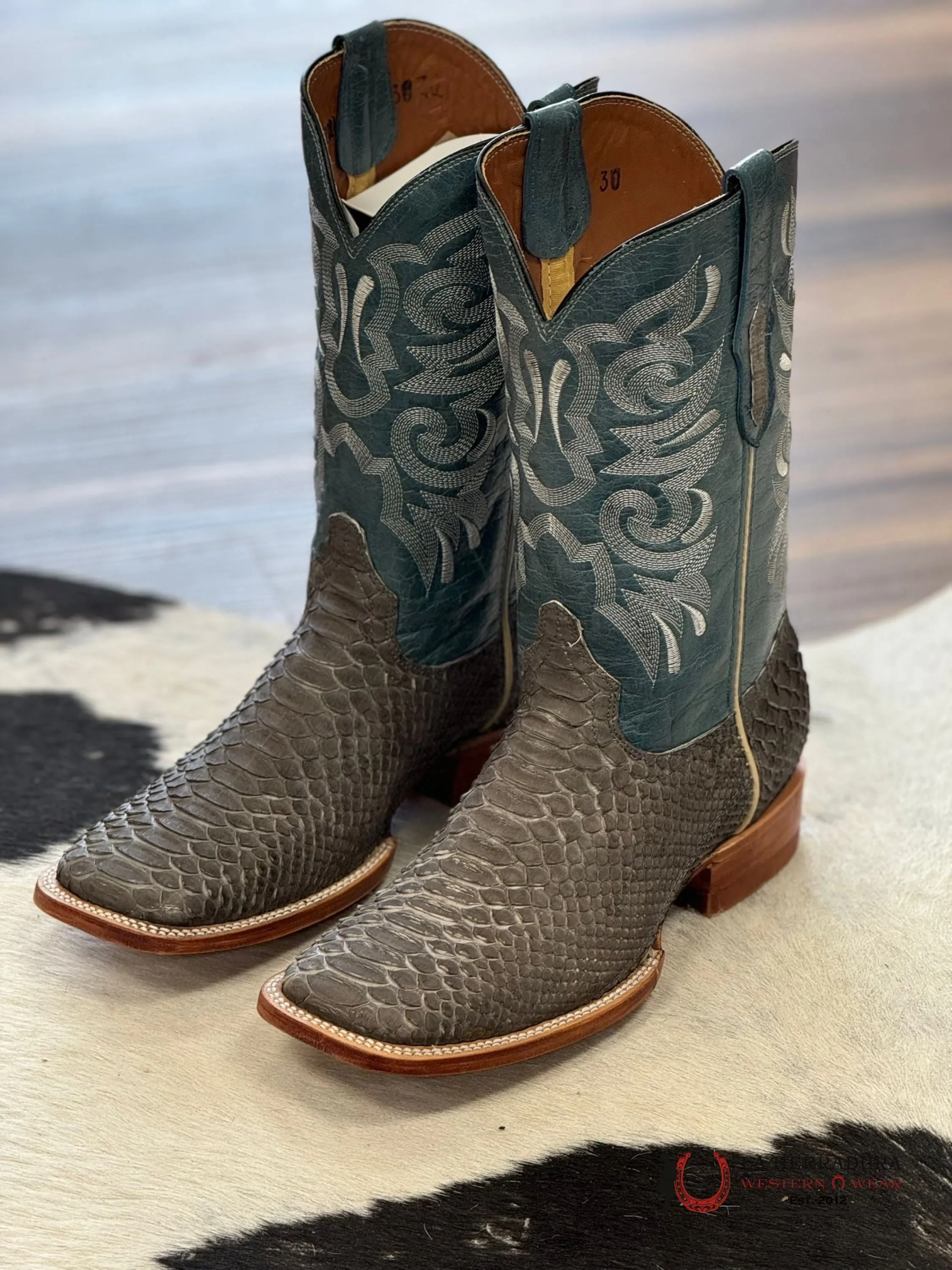 DILIGENCIA GREY NOBUCK PYTHON NAPA CAOBA BOOT