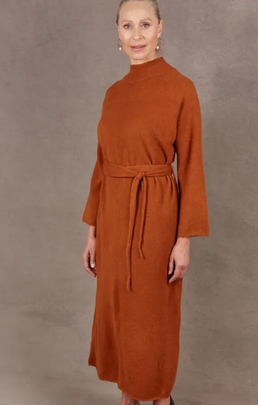 Eb & Ive - PAARL TIE KNIT DRESS - OCHRE - Last One