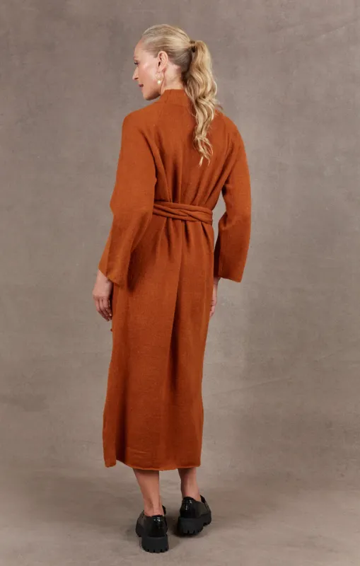 Eb & Ive - PAARL TIE KNIT DRESS - OCHRE - Last One