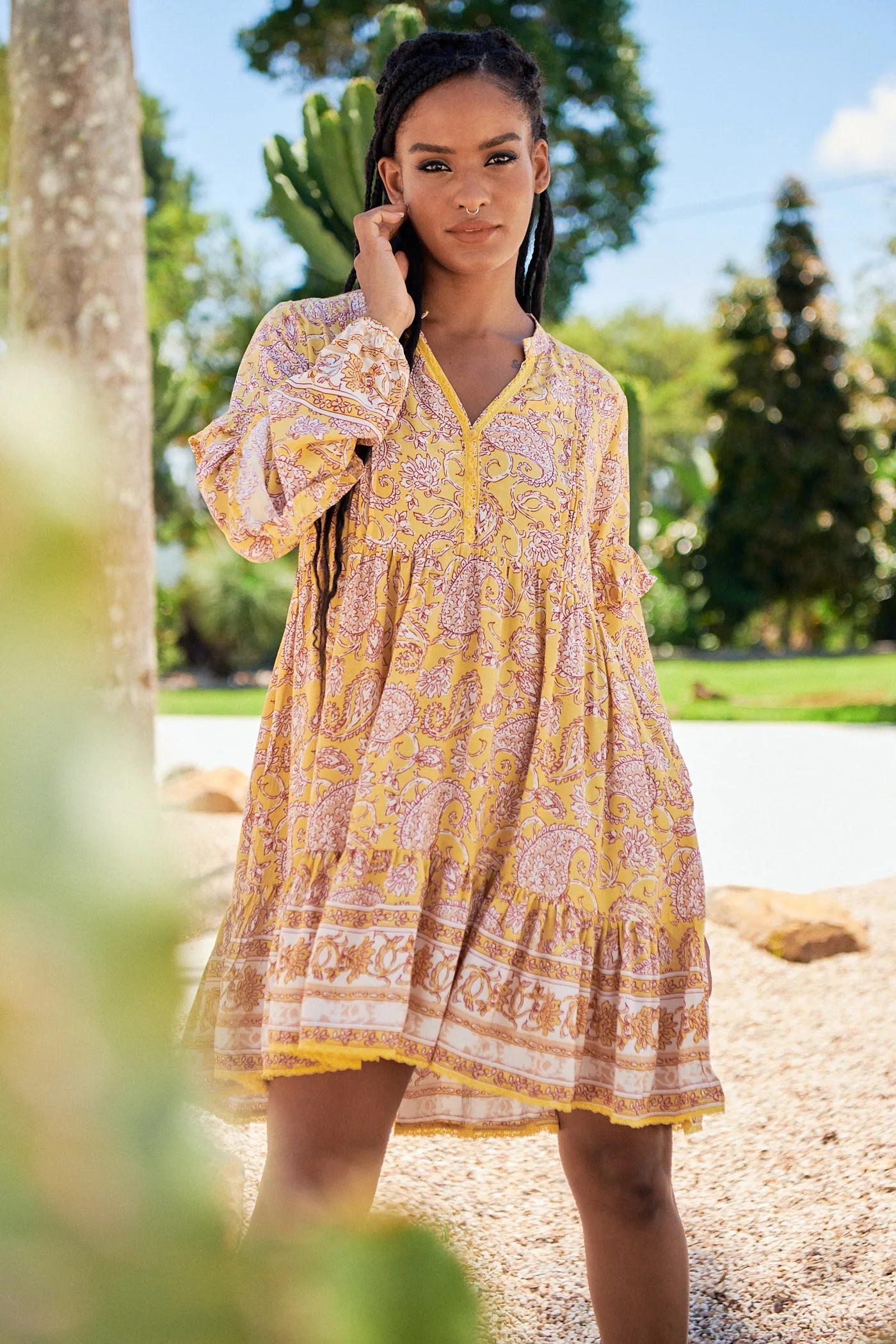 Elodie Print Fey Mini Dress