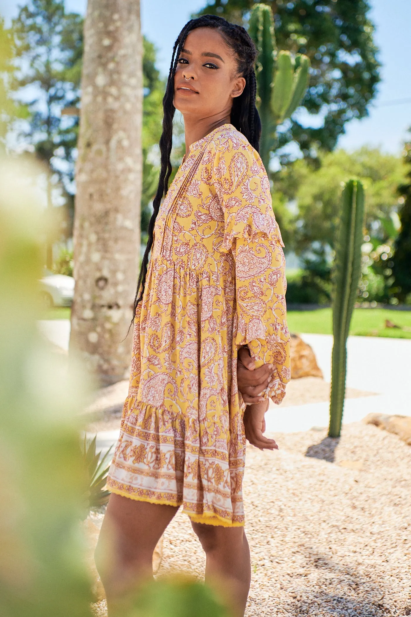 Elodie Print Fey Mini Dress