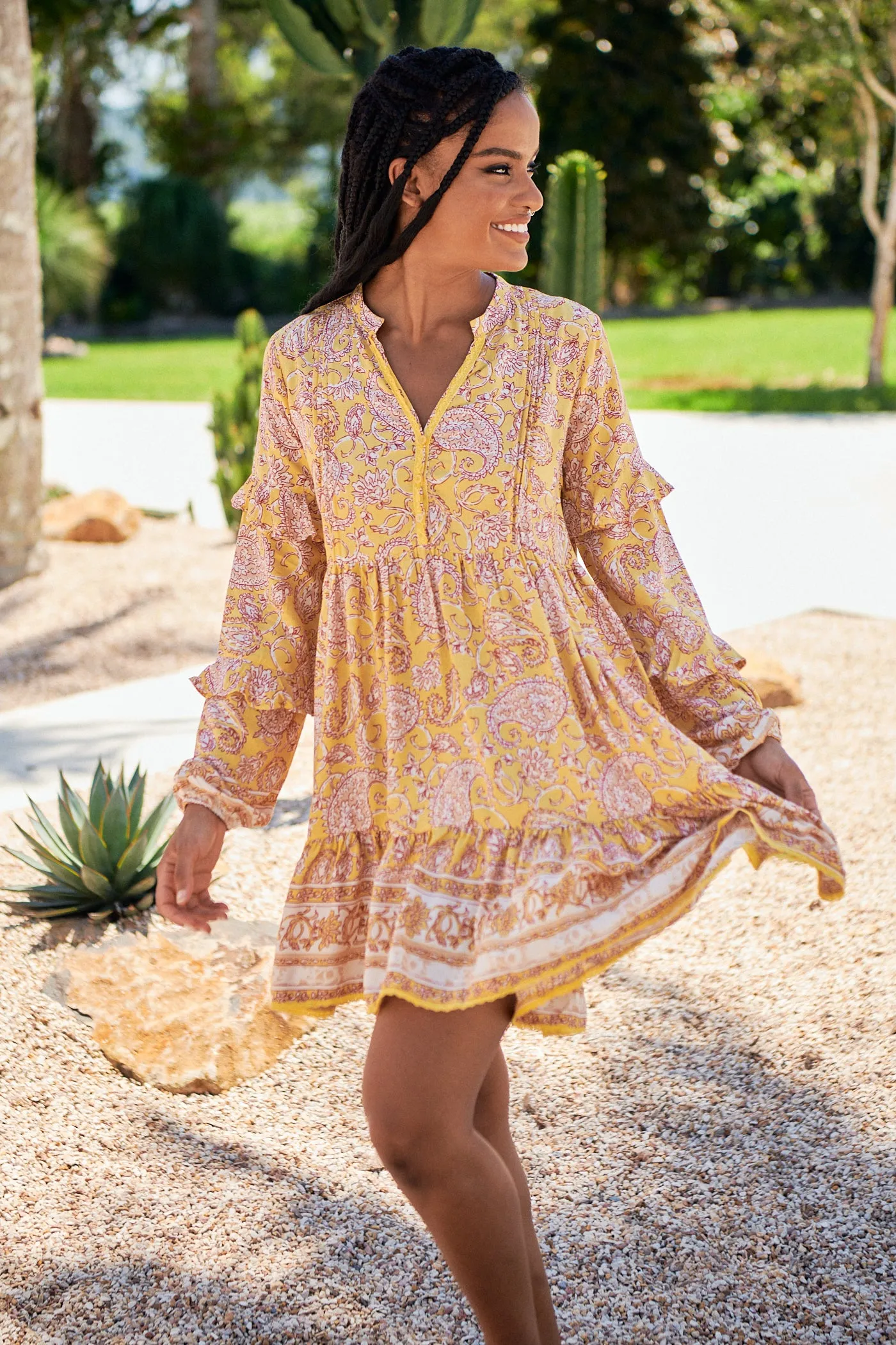 Elodie Print Fey Mini Dress