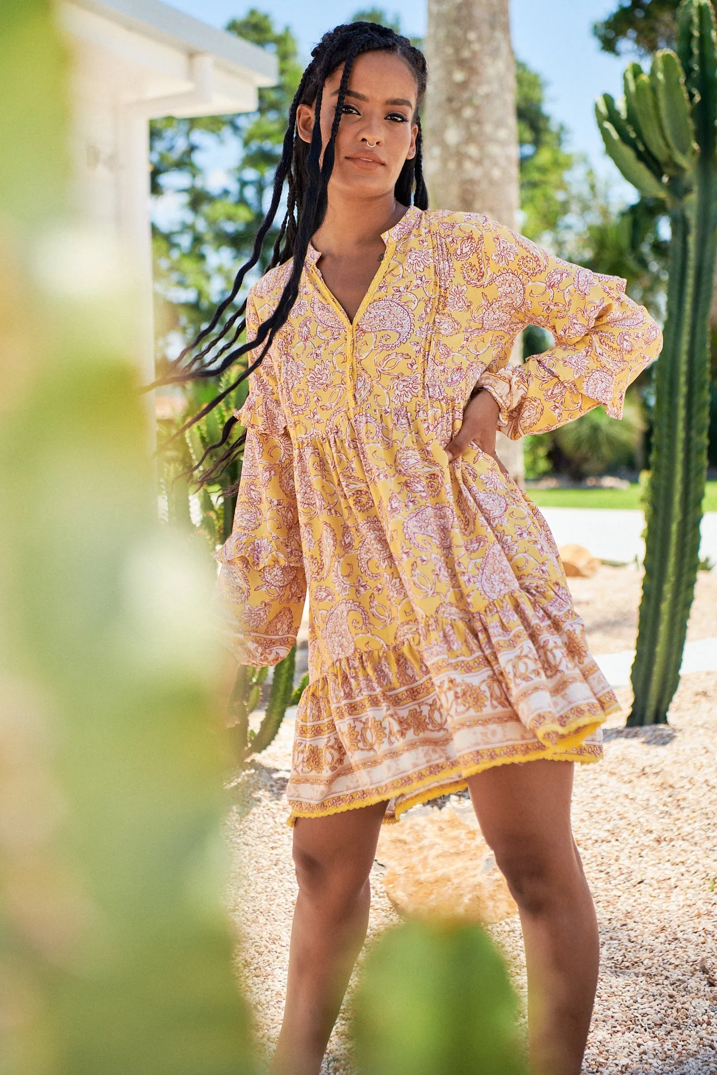 Elodie Print Fey Mini Dress