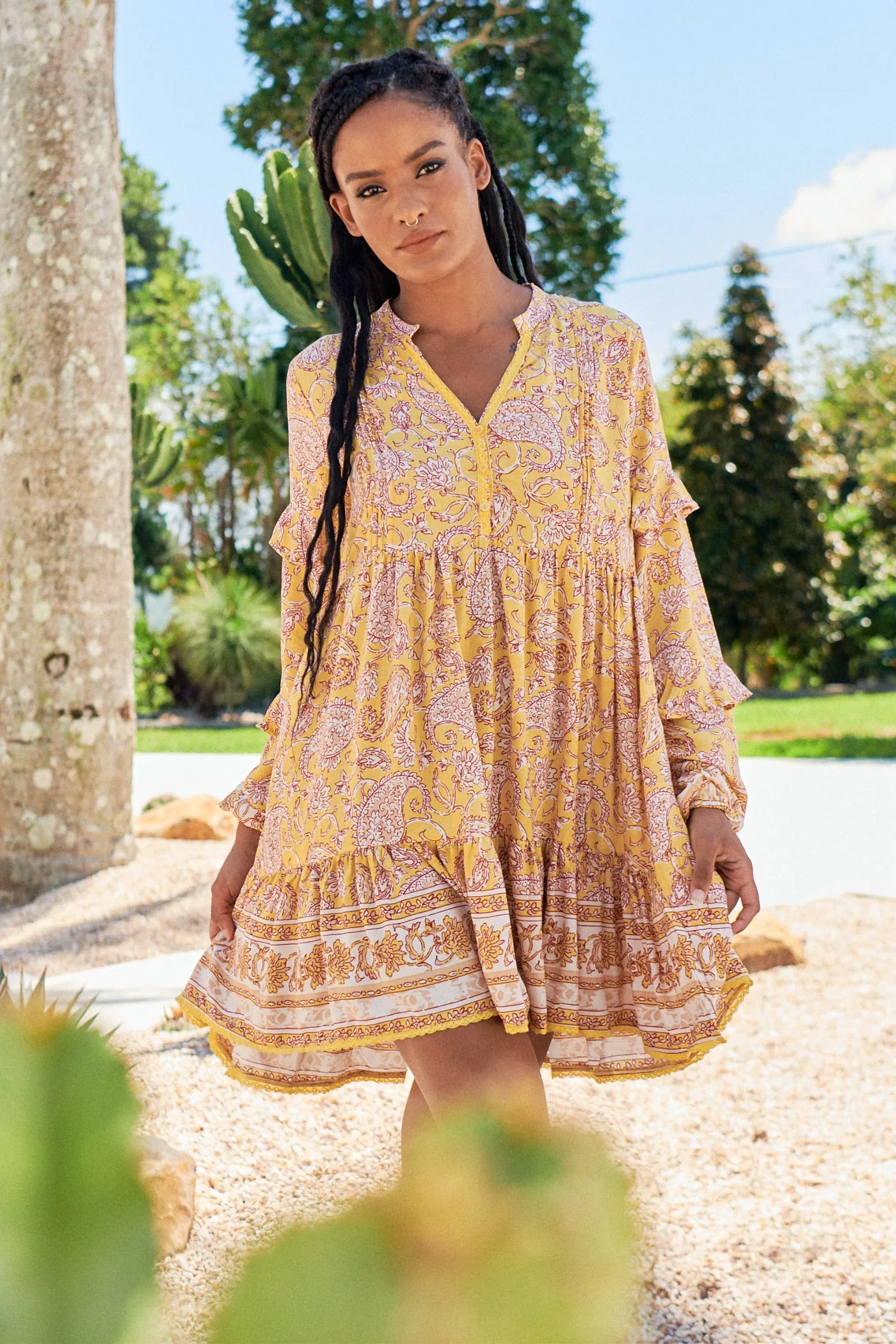 Elodie Print Fey Mini Dress
