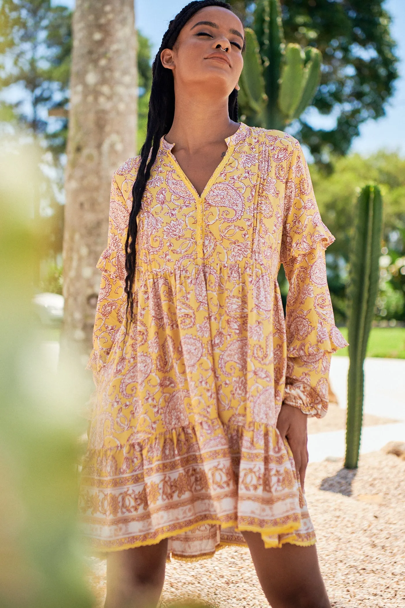Elodie Print Fey Mini Dress